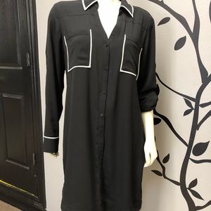 EXPRESS Black dress with white trim XL